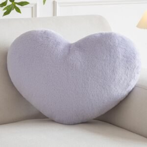 Heart Pillow, Heart Shaped Pillow for Bed Couch, Soft Decorative Heart Throw Pillow, Cute Decorate Pillows, Heart Pillows for Bedroom Living Room (Lavender Purple, Medium 15.7"x11.8")